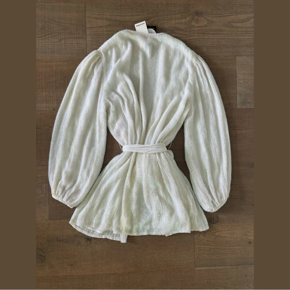 retrofete gabrielle sequin belted robe mini dress new nwt - Picture 3 of 9